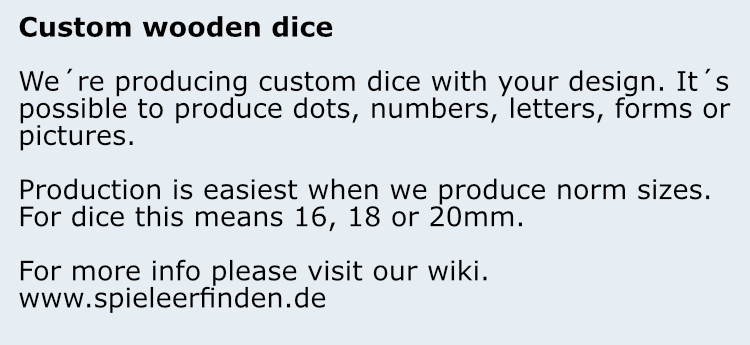 infotext wooden dice