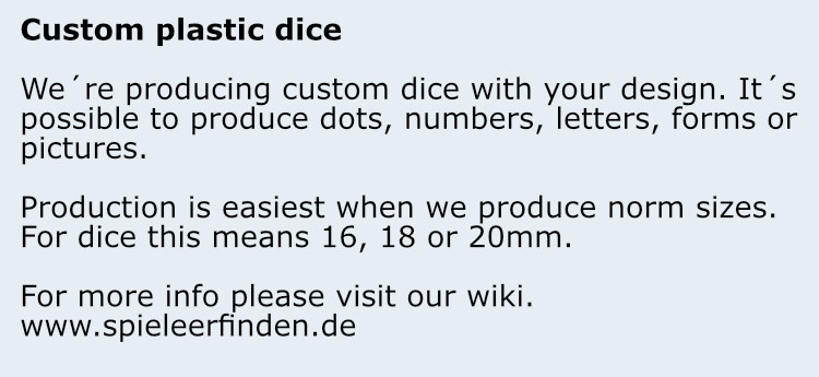 infotext plastic dice