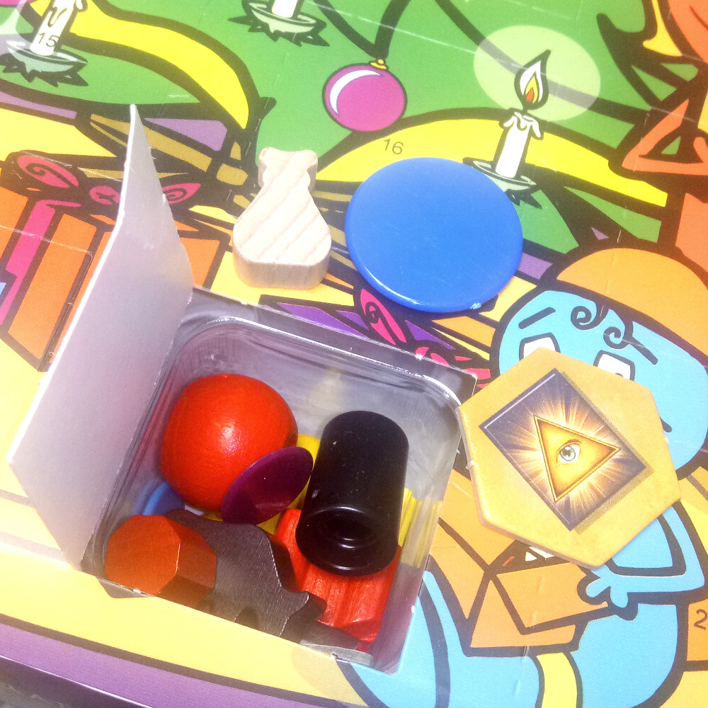 Advent calendar with game components