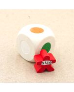 Color dice 24 mm orange-white