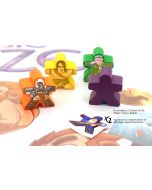 Meeples mit Aufklebern für Magic Maze