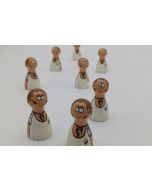 Handpainted pawns - Soccer fan woman