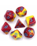 (Red+Yellow) Blue font Blend dice set