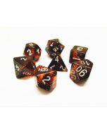 Orange glitter dice set