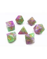 Dice set (Purple+Green+White) Marble dice