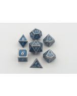 Glow in the Dark Metal Dice Set- blue