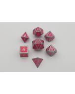 Glow in the Dark Metal Dice Set- red