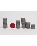 Set wooden discs silver
