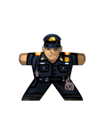 Police officer 1 (USA) - Label for Meeples