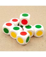 Color dice red green yellow