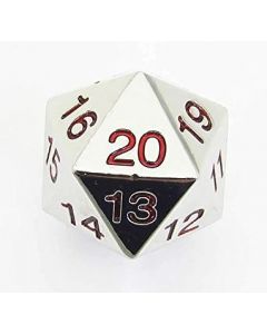 Metal Dice D20 red numbers