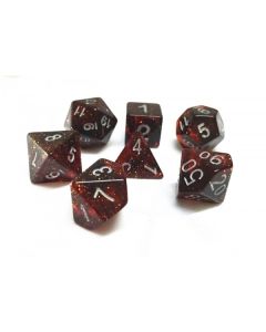 Red glitter dice set