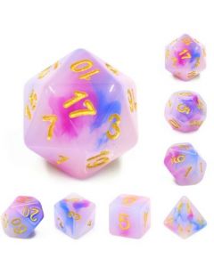 Dice set (Dark blue+purple) Jade dice set