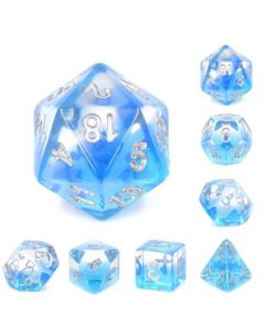  Transparent Blue Gradients dice set