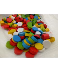 Mix div. Holzscheiben / -Zylinder 5 Farben  ca 500 stk.- Auktion, Startpreis 50 EUR