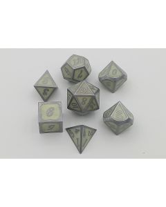 Glow in the Dark Metal Dice Set- green