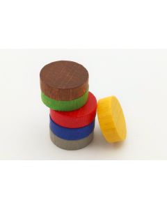 Wooden discs 15 x 5 mm - green