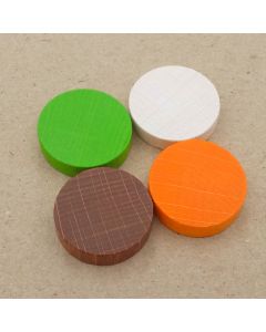 100x Wooden discs 25 x 6 mm - choose your color