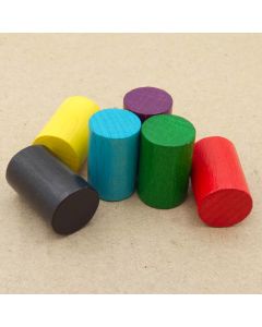 Set Holzzylinder 16x25 mm - 4 Farben, 48 Stück