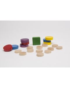 Set wooden discs color mix
