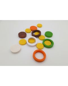 Set wooden discs color mix