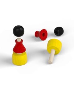 3-part wooden pawn - national colors