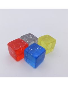 Transparente Würfel aus Kunststoff 12mm - mit Effekten