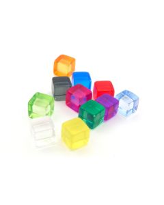 Transparent plastic cubes 10 mm