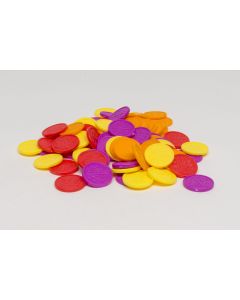 50x Sets of plastic coins in 4 colors = 8.000 pcs