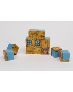 Set plastic cubes with imprint