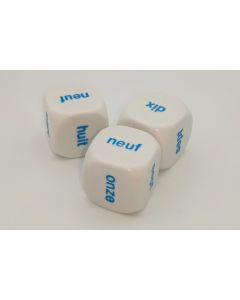 French word numbers dice 1 to 6