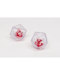Double dice 20-sided transparent