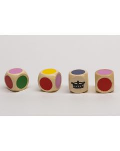 Color dice with crown
