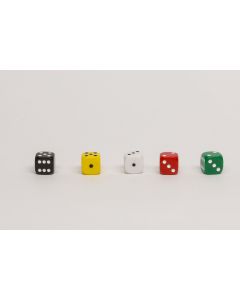 plastic dice 12 mm opaque