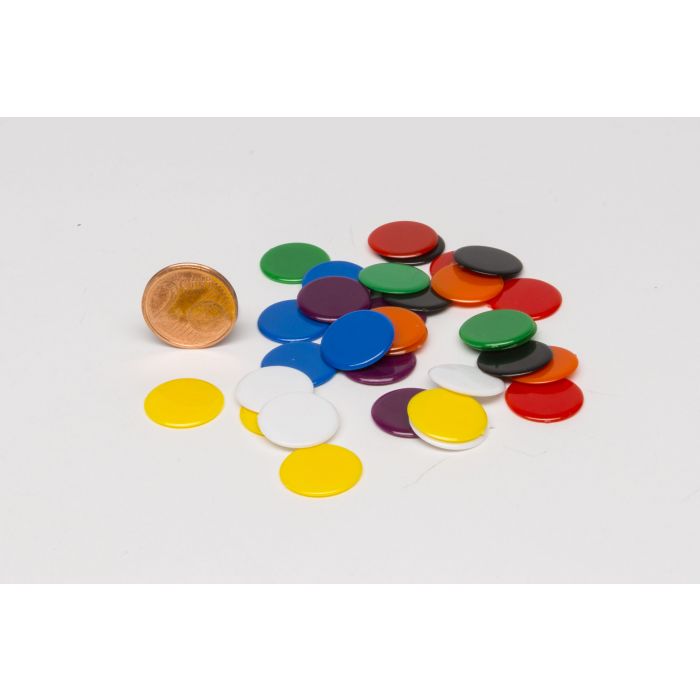 100 Spielchips in 6 Farben 15 mm 