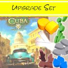 Cover des Cuba-Brettspiels plus ein Bild der nötigen Materialien