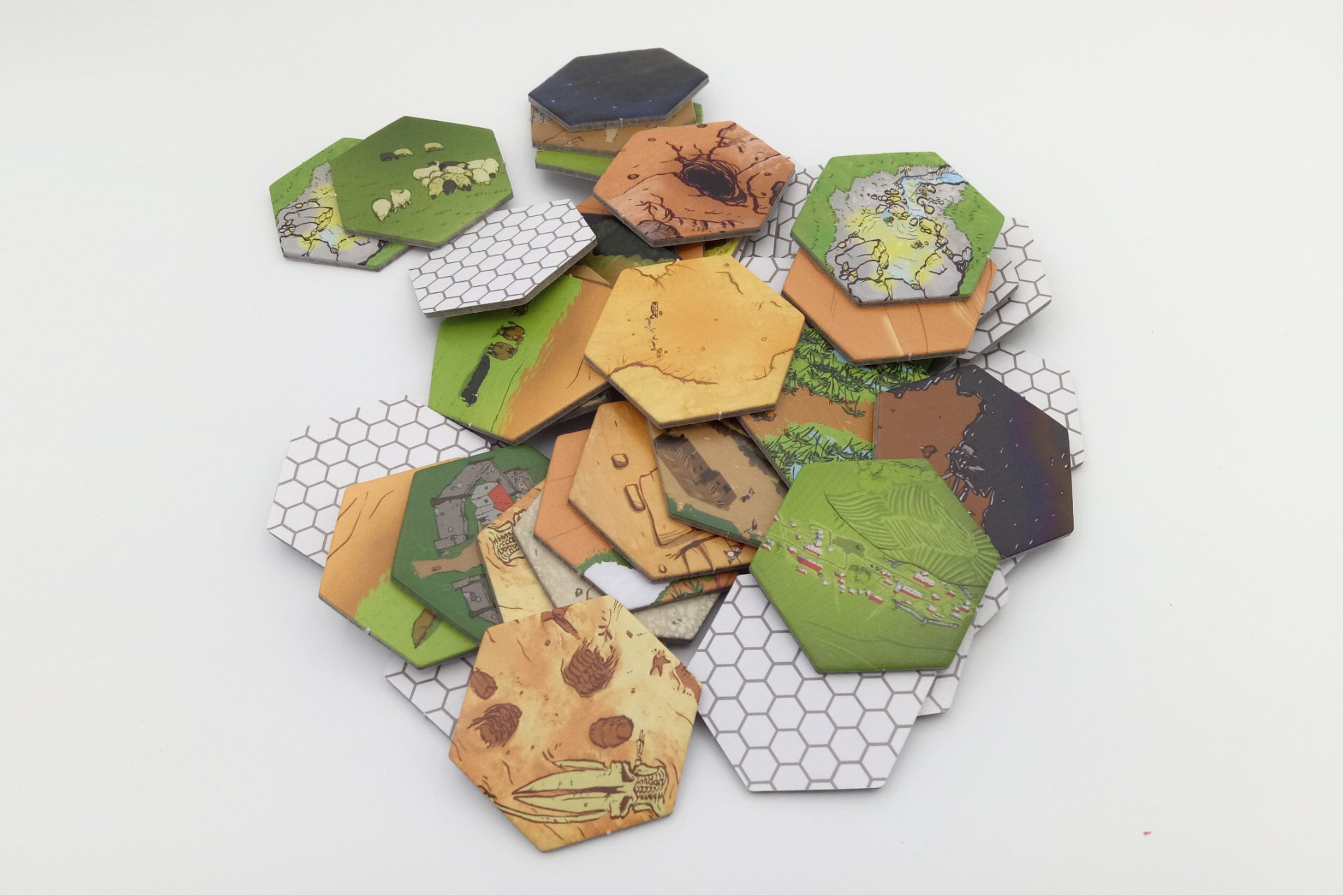 Landschaftsfelder hexagonal klein
